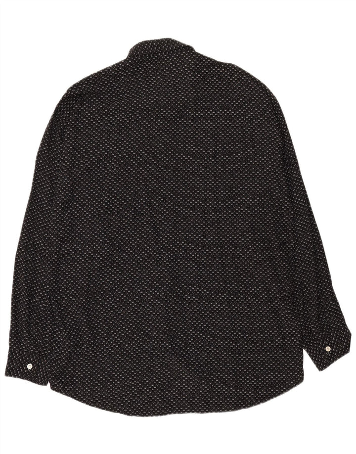 Camisa masculina KANTAROS grande viscose manchada preta