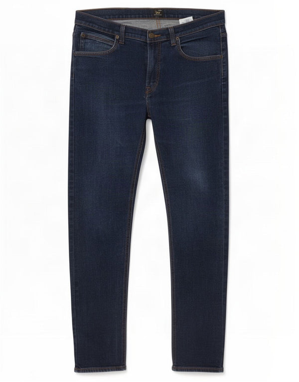 Lee Mens Luke Tapered Slim Jeans W34 L34 Azul Marinho Algodão