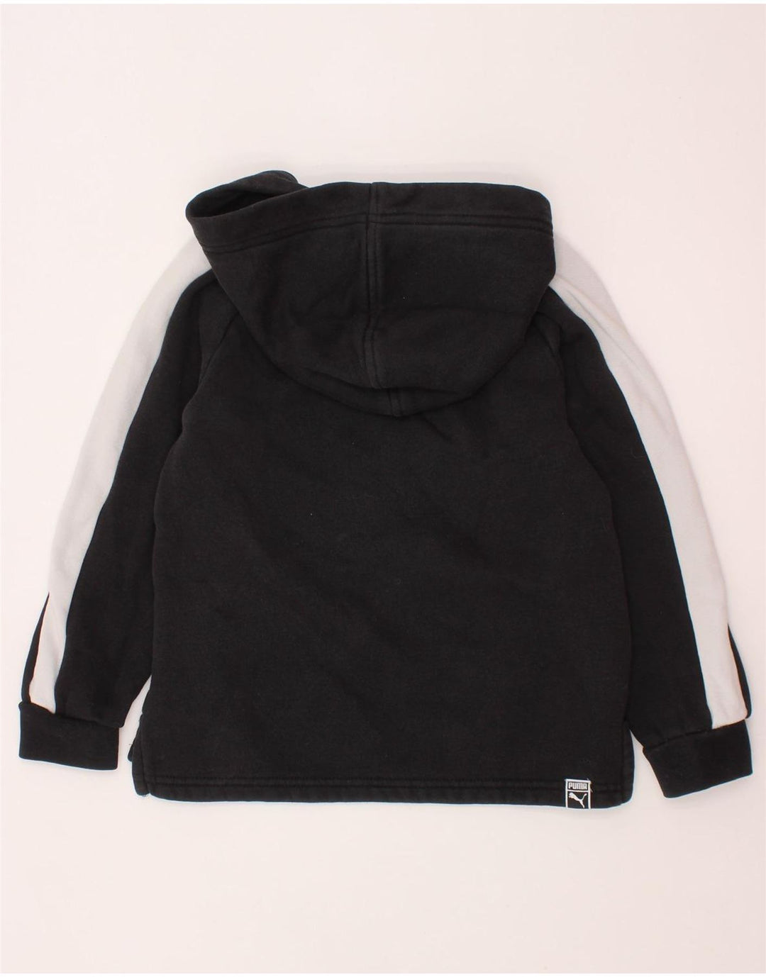 Jumper com capuz gráfico PUMA para meninos 5-6 anos preto colorblock algodão