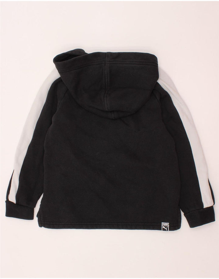 Jumper com capuz gráfico PUMA para meninos 5-6 anos preto colorblock algodão