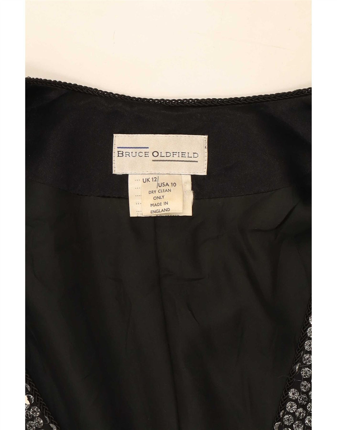 Jaqueta Blazer Feminina Bruce Oldfield Reino Unido 12 Médio Prata
