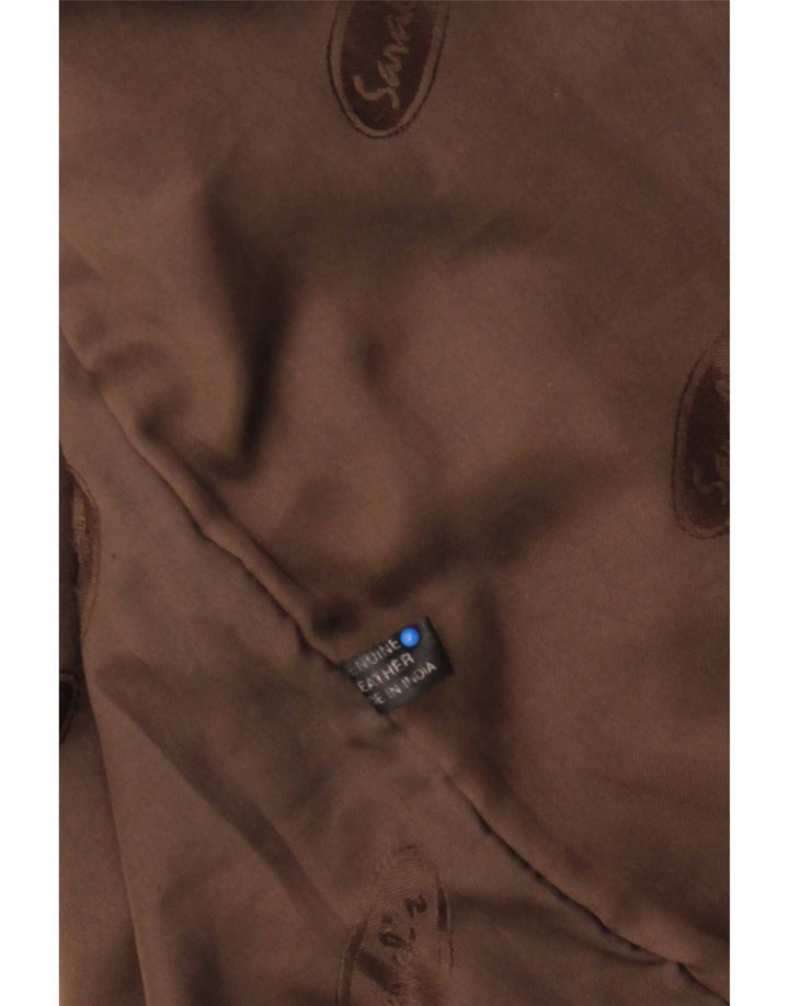 Jaqueta de couro masculina vintage UK 40 grande marrom