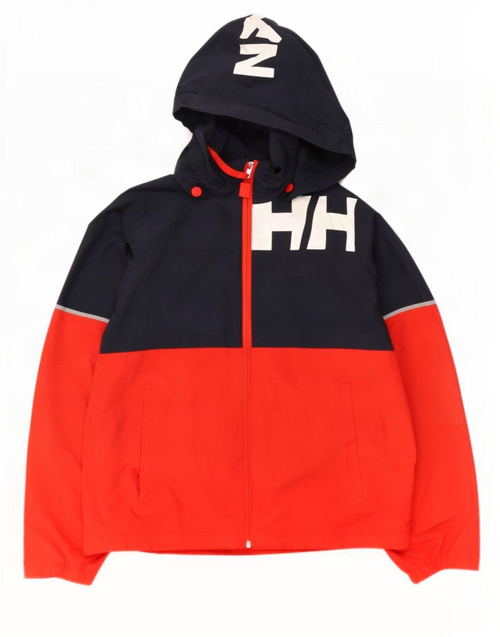 Jaqueta de chuva gráfica Helly Hansen Boys 13-14 anos azul marinho bloco colorido