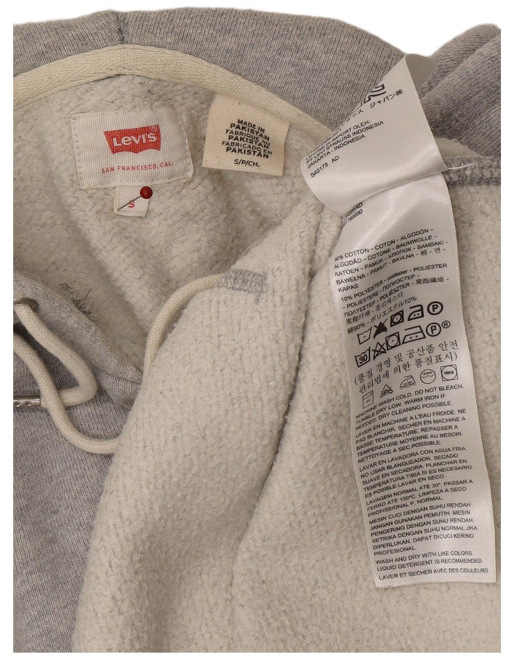 Moletom com capuz masculino LEVI'S pequeno algodão cinza