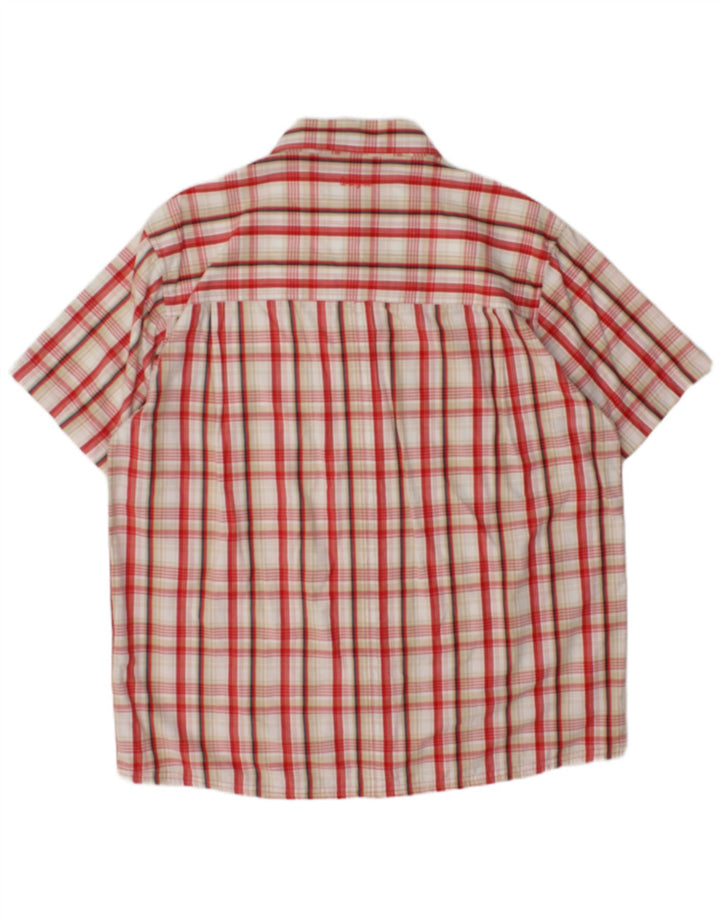 Camisa Wrangler masculina de manga curta XL vermelho xadrez algodão