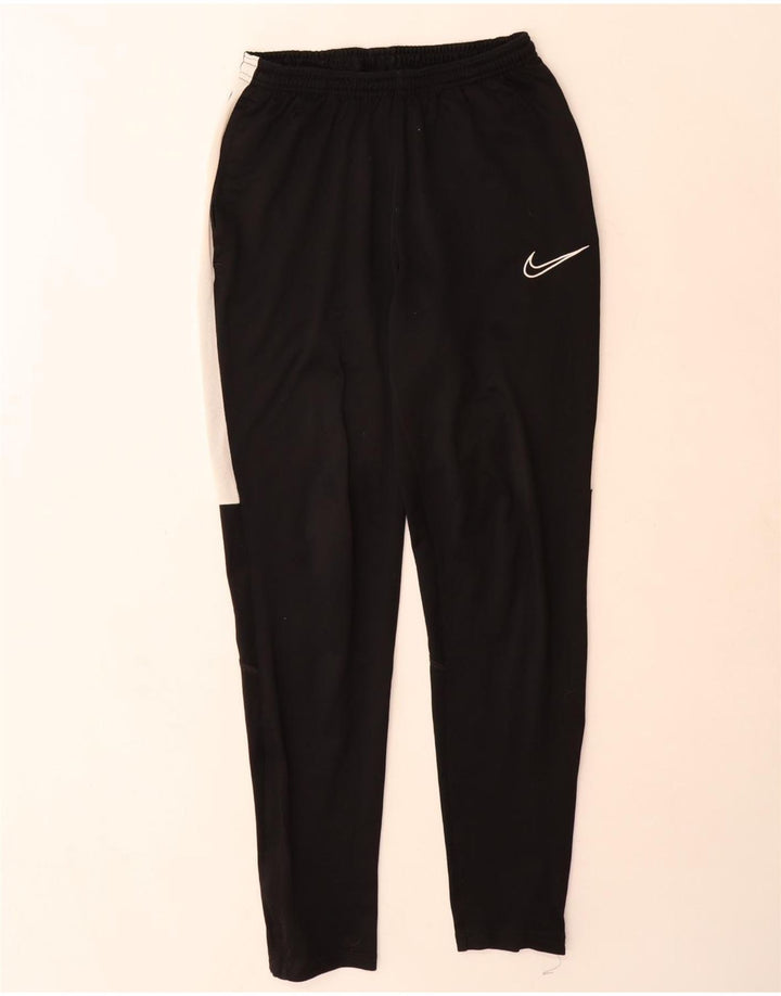 Calça de treino masculina Nike Dri Fit pequena preta colorblock poliéster