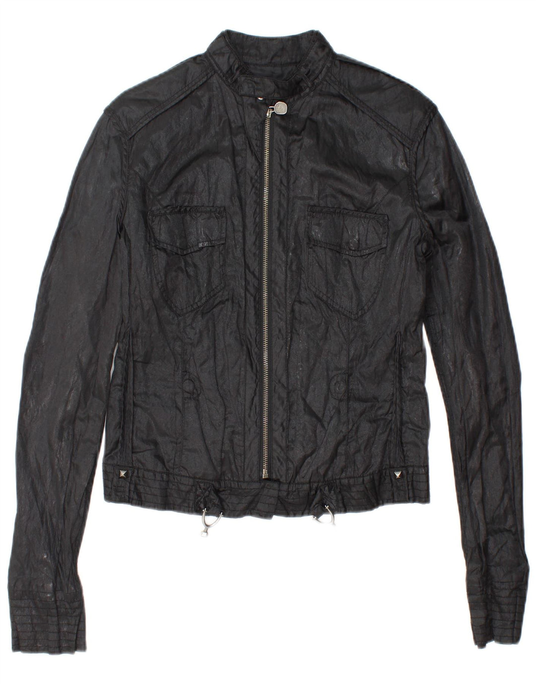 Jaqueta utilitária feminina GUESS UK 14 grande algodão preto