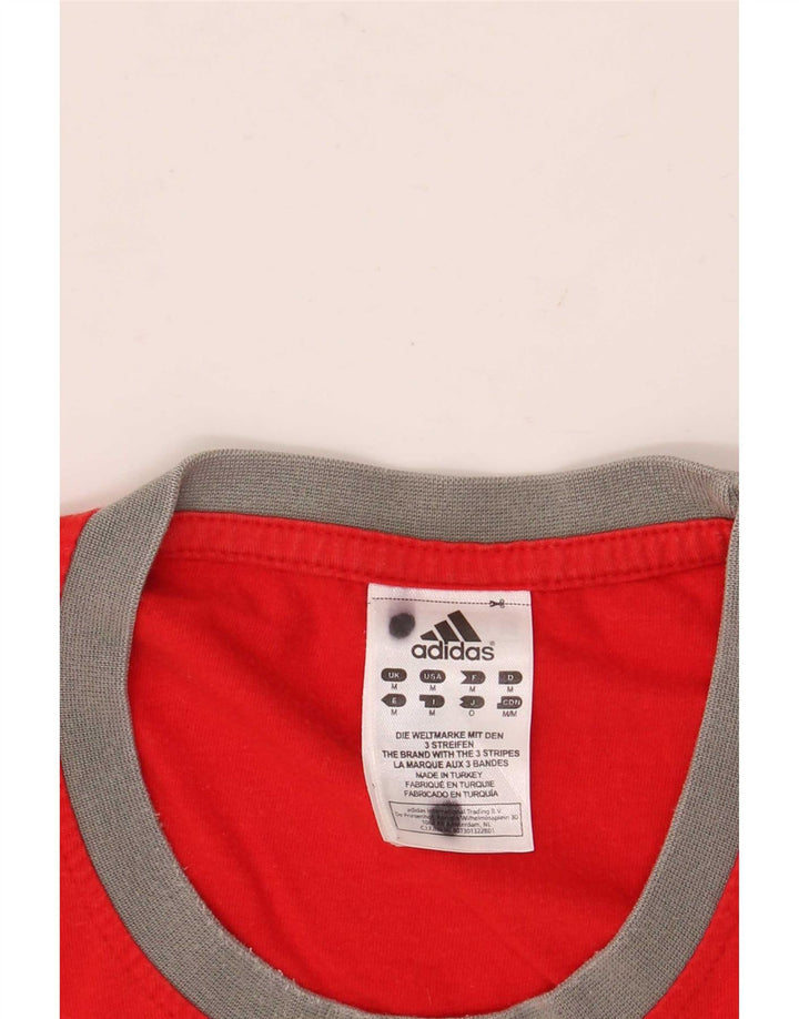 Adidas Mens Graphic T-Shirt Top Médio Algodão Vermelho