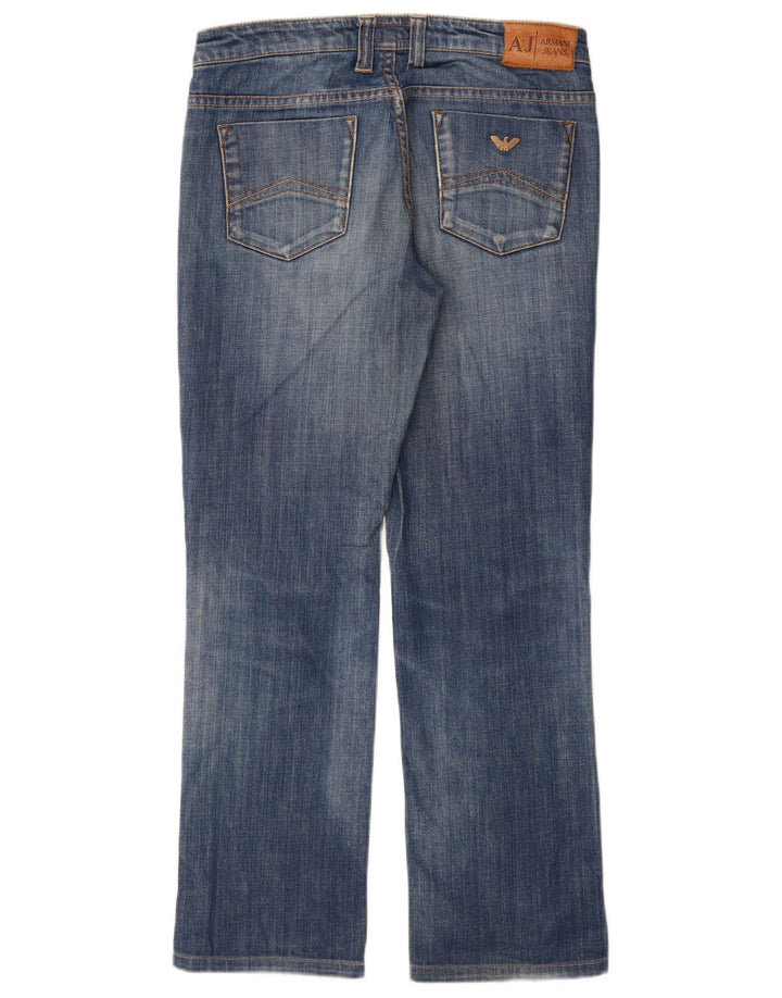 ARMANI Calça Jeans Feminina Indigo Straight W27 L28 Azul Algodão