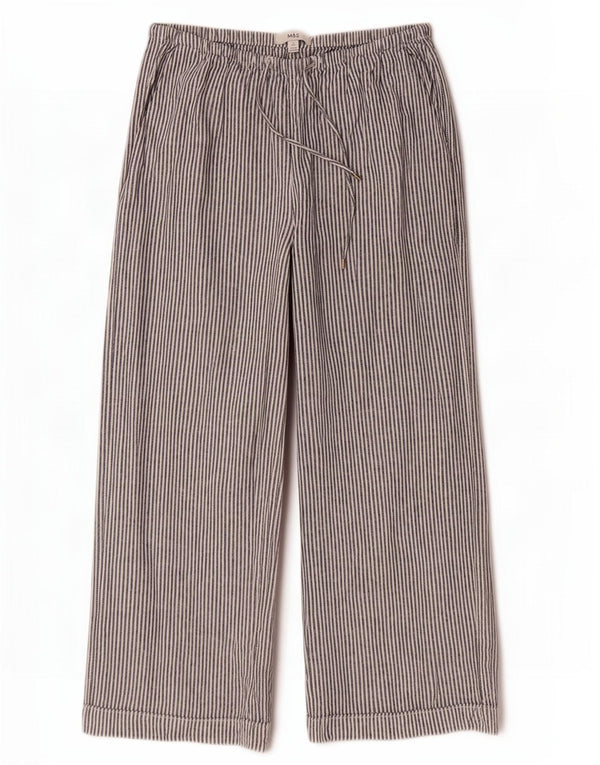 Marks & Spencer Womens High Waist Casual Trousers UK 16 Large W32 L26 Grey