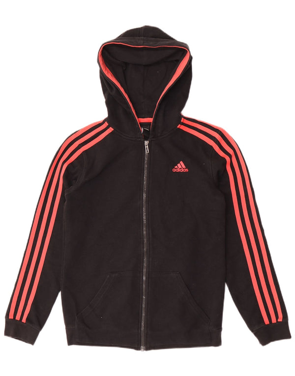 Suéter adidas feminino com capuz e zíper UK 10 pequeno preto
