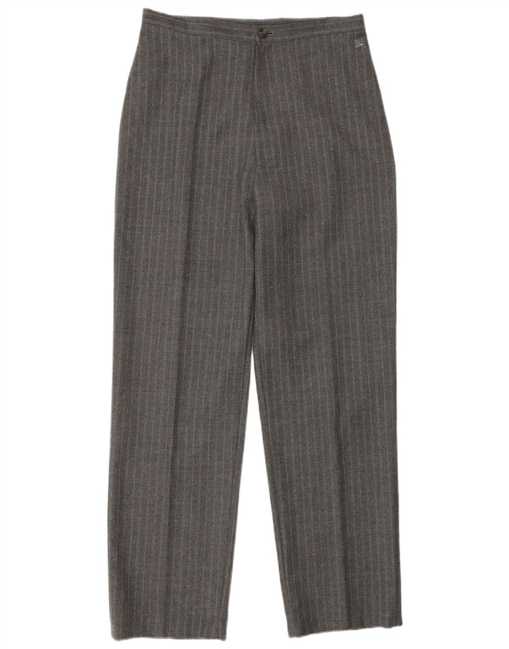 Calça casual feminina de cintura alta Burberry EU 40 Médio W28 L30 cinza