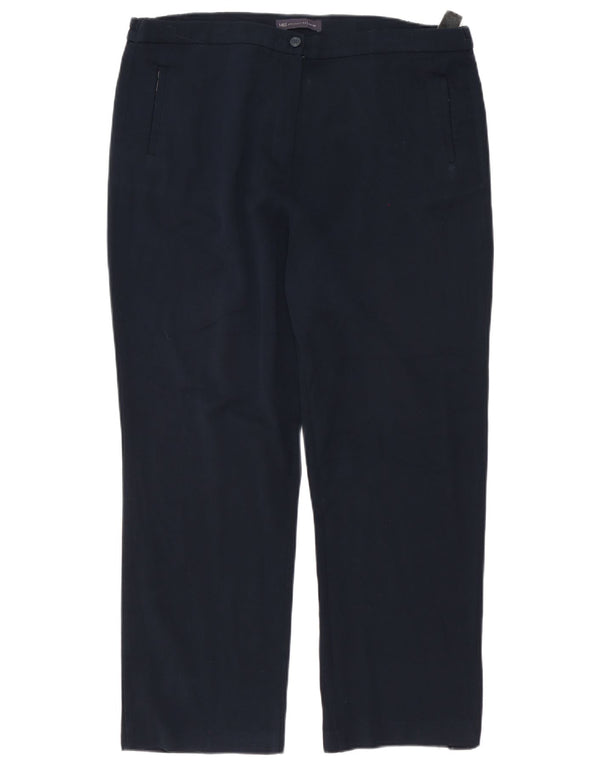 Calça feminina casual Marks & Spencer slim fit W38 L27 azul marinho viscose