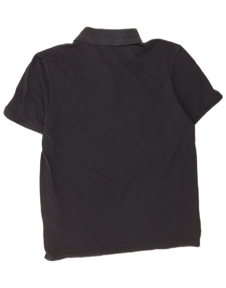 Camisa polo masculina HUGO BOSS de algodão preto médio