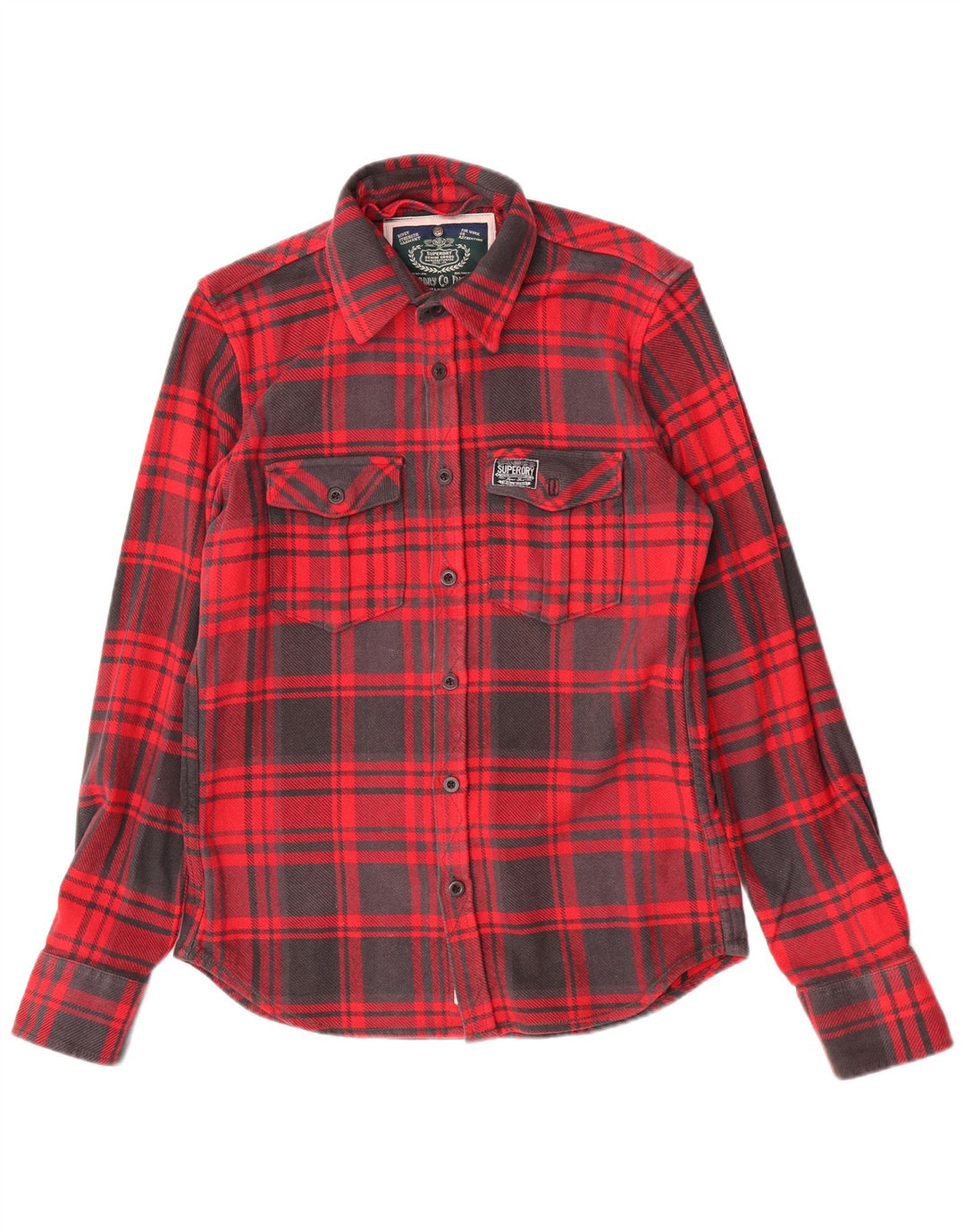 Camisa masculina Superdry Lumberjack flanela XL vermelho xadrez algodão