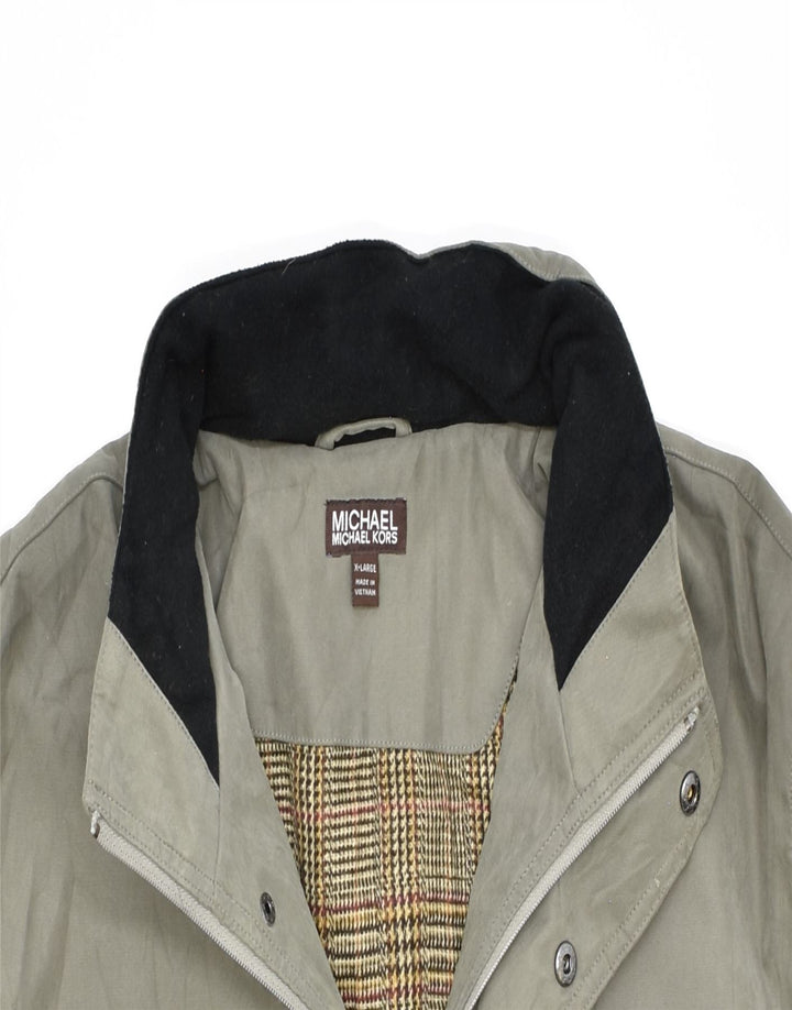 MICHAEL KORS Mens Bomber Jacket UK 42 XL Grey Polyester | Vintage | Thrift | Second-Hand | Used Clothing | Messina Hembry 