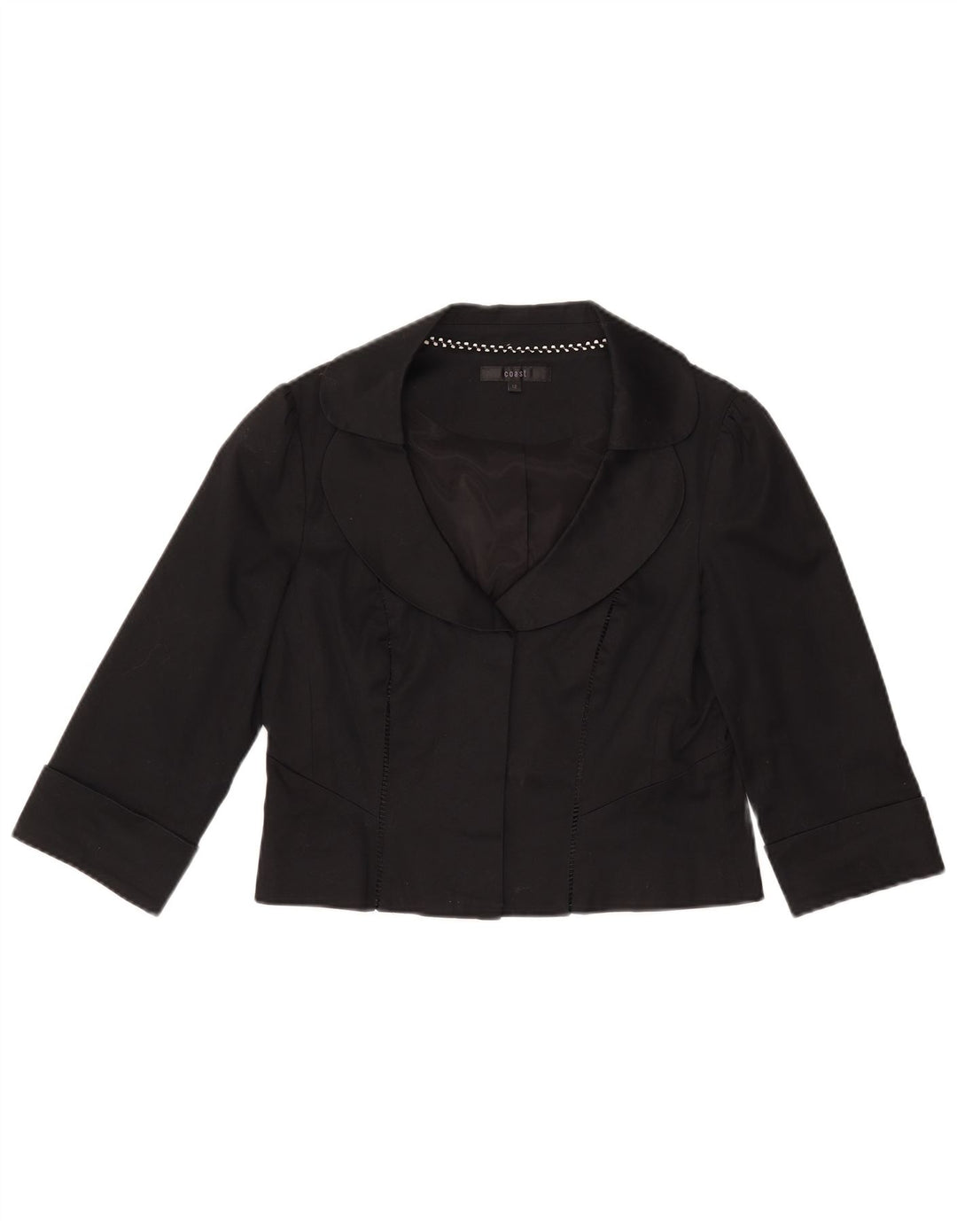 Jaqueta Bolero feminina de manga 3/4 da Coast Reino Unido 12 algodão preto médio