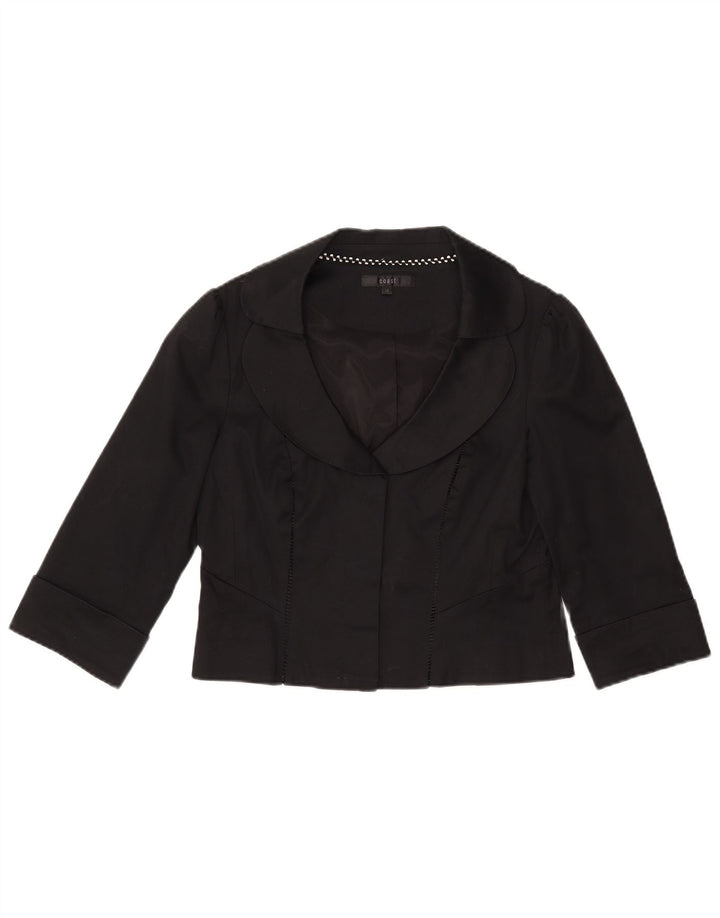 Jaqueta Bolero feminina de manga 3/4 da Coast Reino Unido 12 algodão preto médio