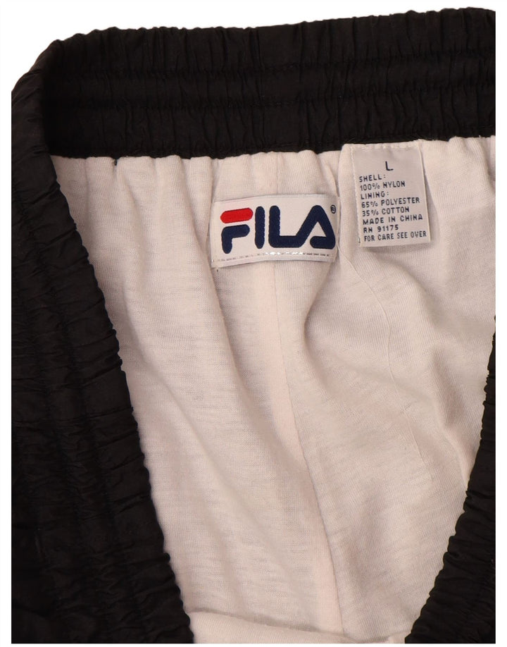 Calças de Agasalho Masculinas Fila Grande Preto Nylon