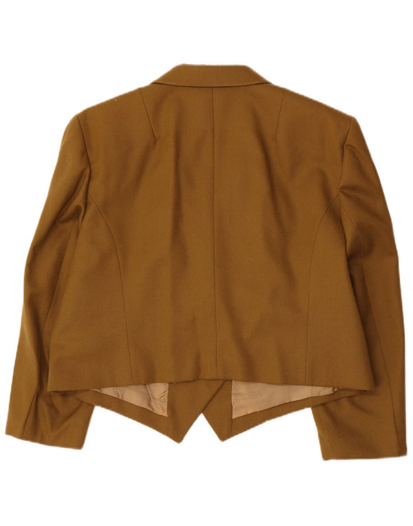 Jaqueta Bolero feminina vintage manga 3/4 com peito duplo IT 46 grande cáqui