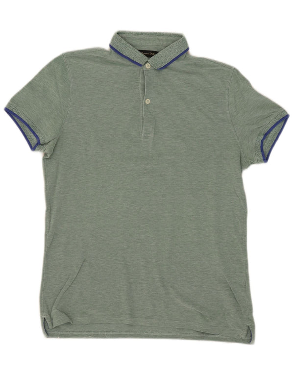 Camisa polo masculina MASSIMO DUTTI verde médio manchado