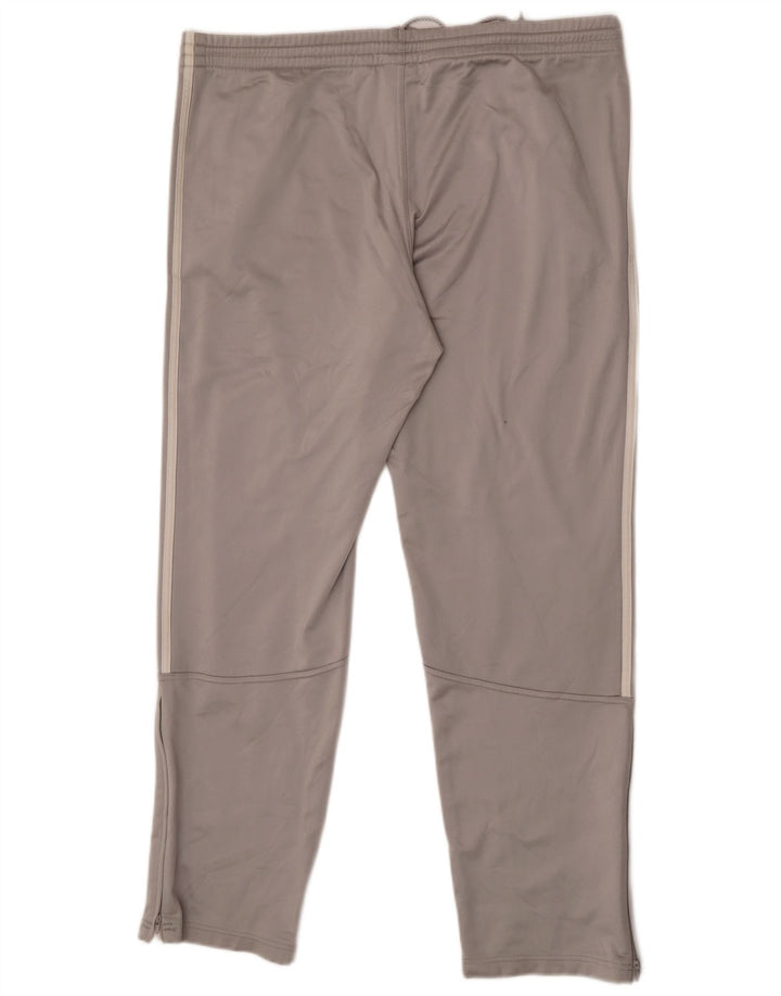 Calças de treino masculinas Adidas UK 40/42 poliéster cinza médio