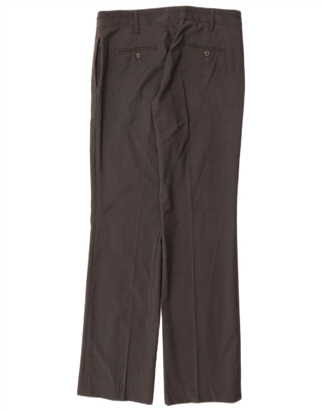 Calça feminina MASSIMO DUTTI de terno reto UE 38 pequena W28 L33 lã cinza