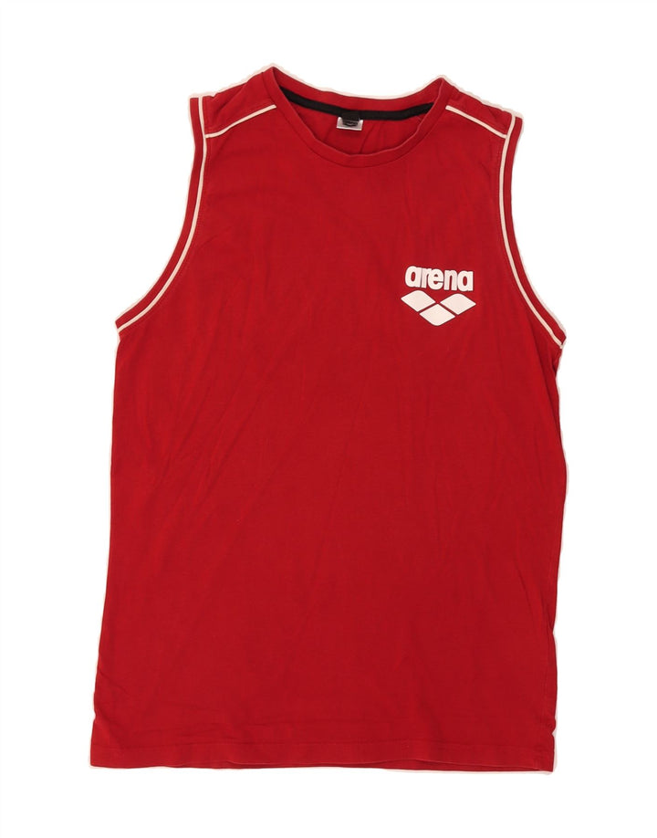 ARENA Mens Vest Top Medium Red Cotton Vintage Arena and Second-Hand Arena from Messina Hembry 