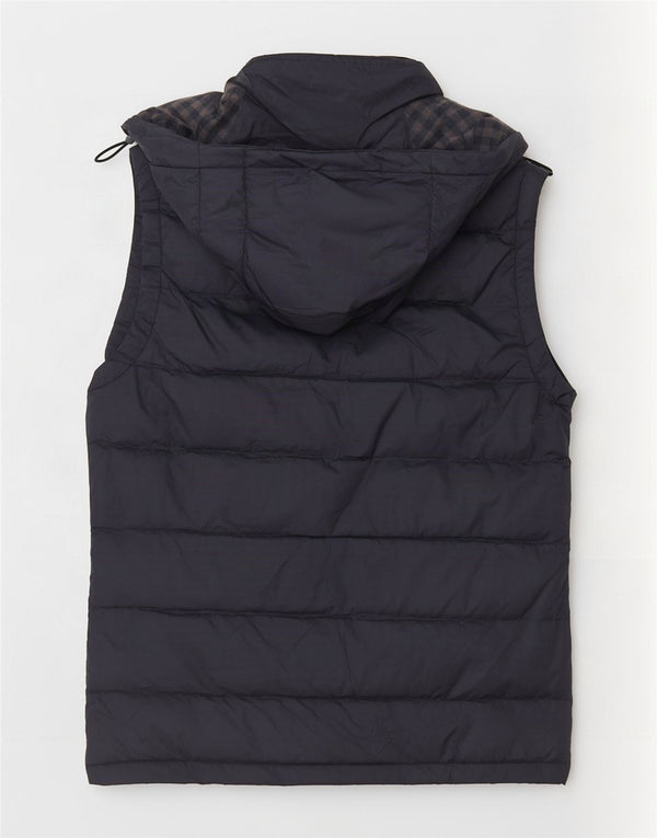 Colete masculino acolchoado com capuz Jack Wills UK 38 nylon azul marinho médio