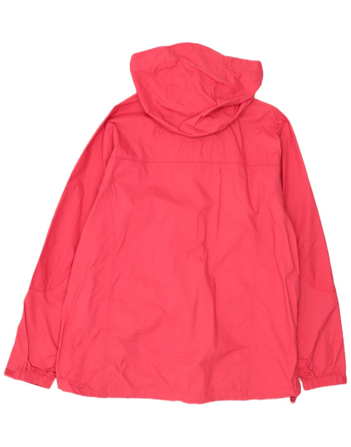 Jaqueta de chuva feminina com capuz L.L.Bean Reino Unido 16 grande nylon rosa