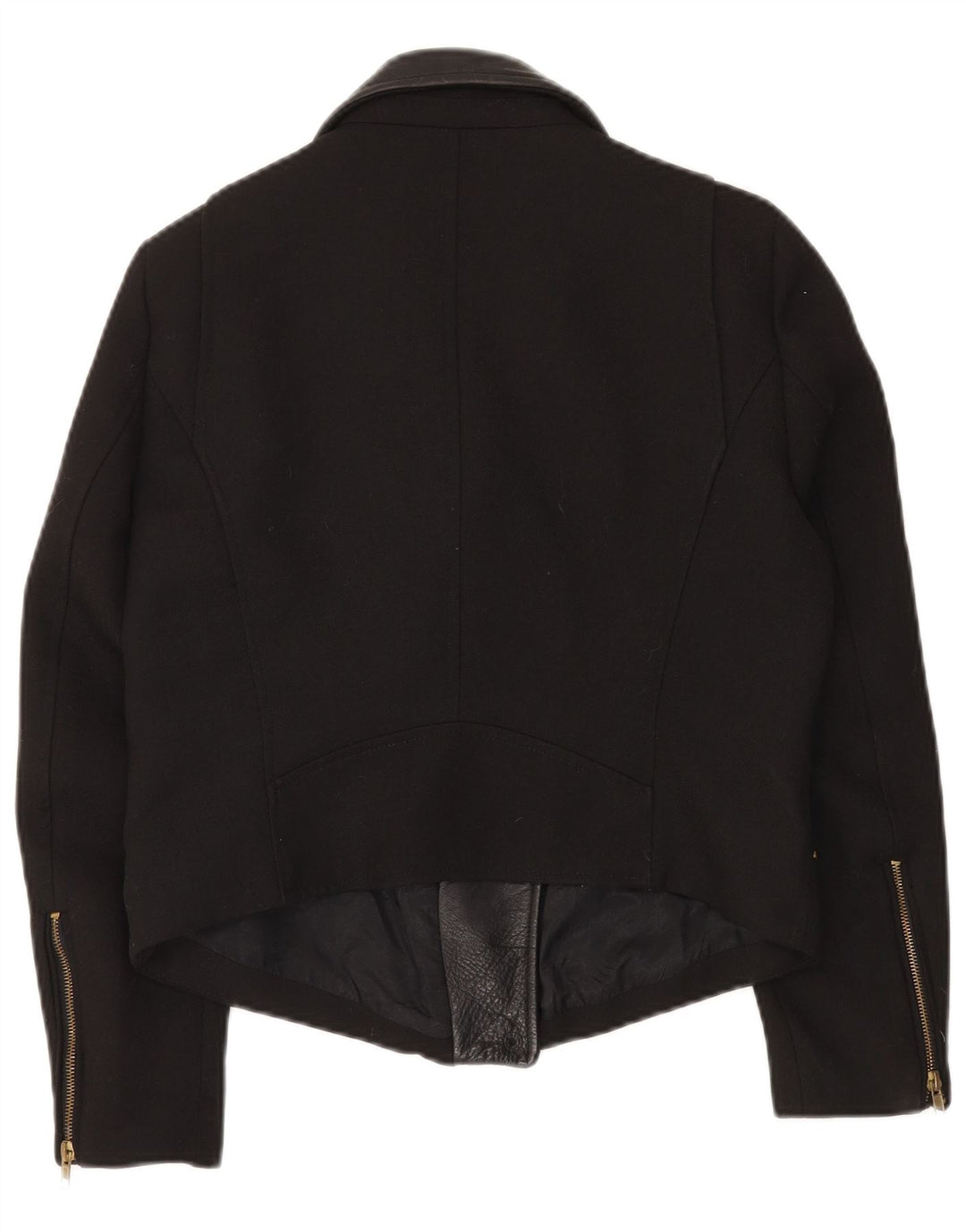 Jaqueta feminina ZARA Crop Biker UK 14 grande preta