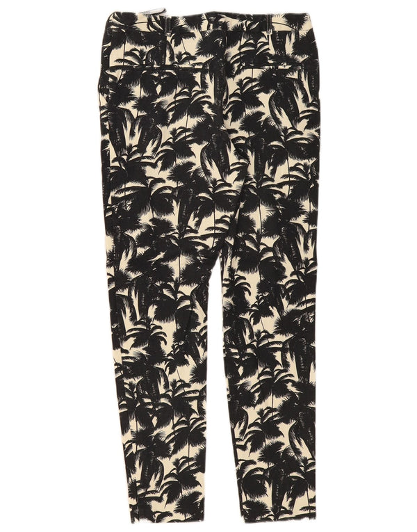 Calça feminina Topshop Graphic Slim Cropped Reino Unido 10 Pequena W28 L26 Preta