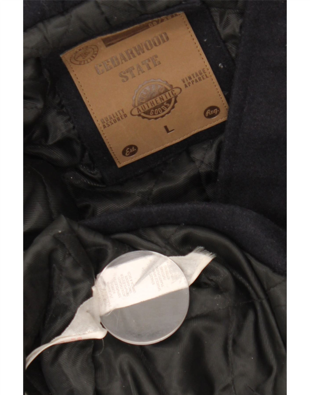 Casaco Duffle Masculino com Capuz CEDARWOOD STATE Reino Unido 40 Grande Poliéster Azul Marinho