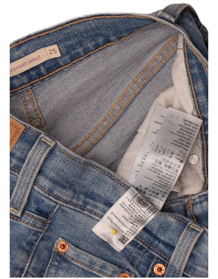 Jeans feminino Levi's Ribcage Straight W25 L29 Azul Algodão