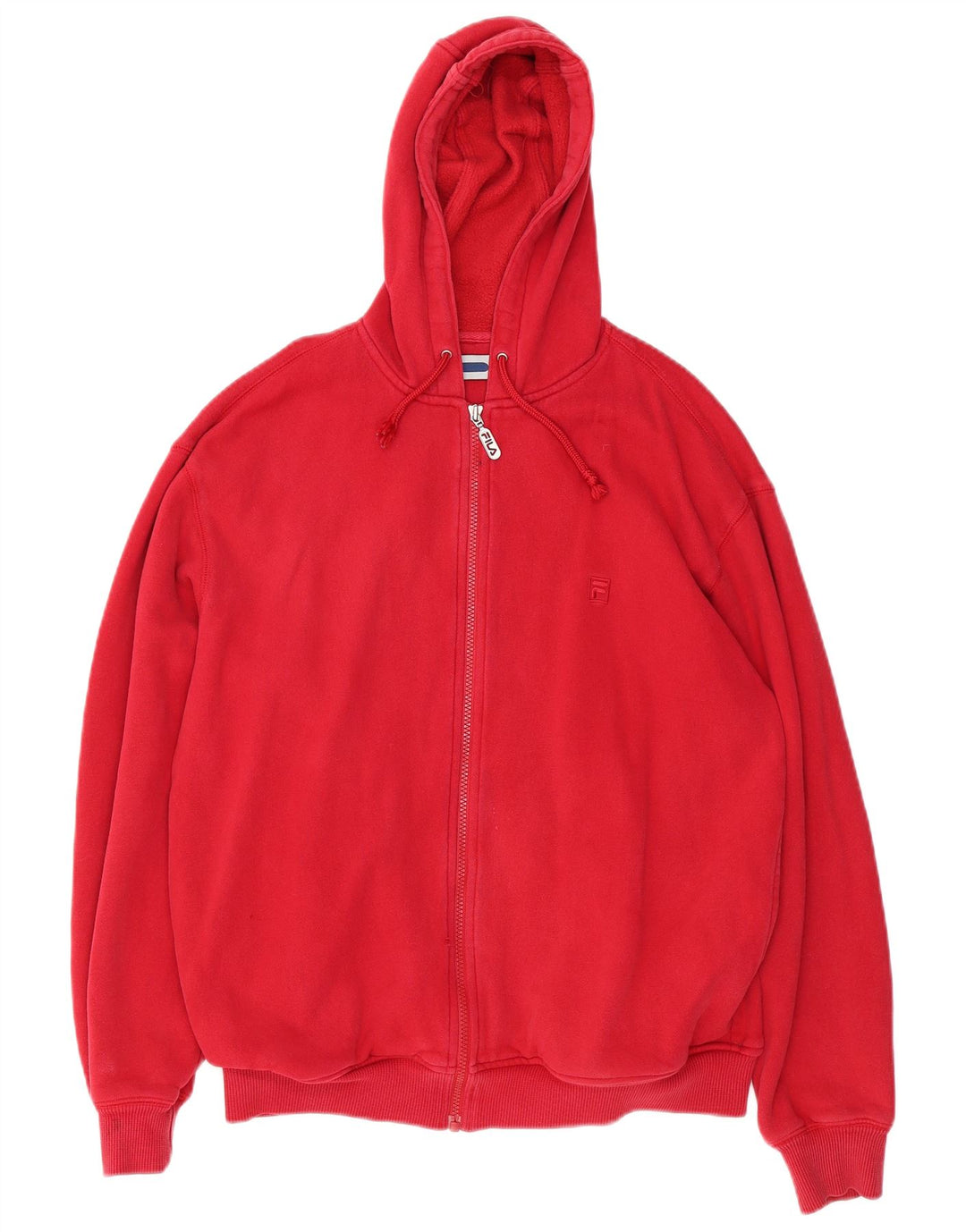 Suéter masculino FILA com capuz e zíper médio algodão vermelho