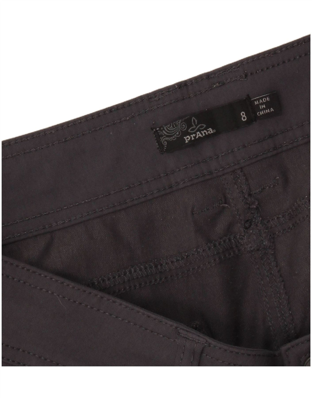 Shorts cargo feminino PRANA US 8 médio W32 cinza
