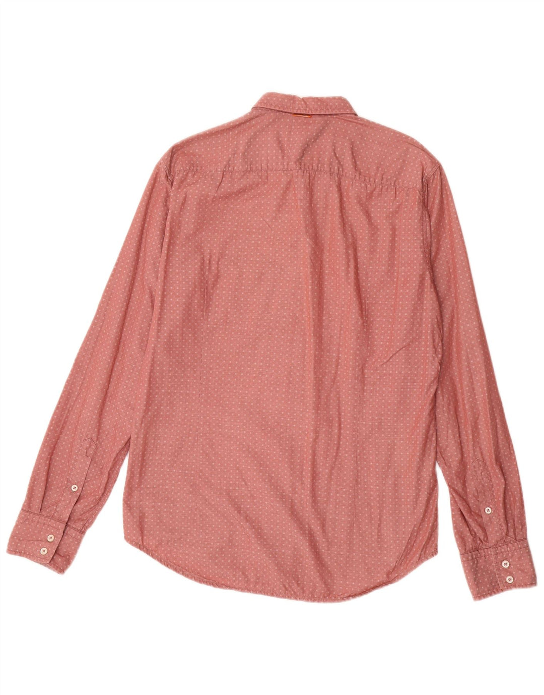 Camisa masculina HUGO BOSS algodão manchado rosa médio