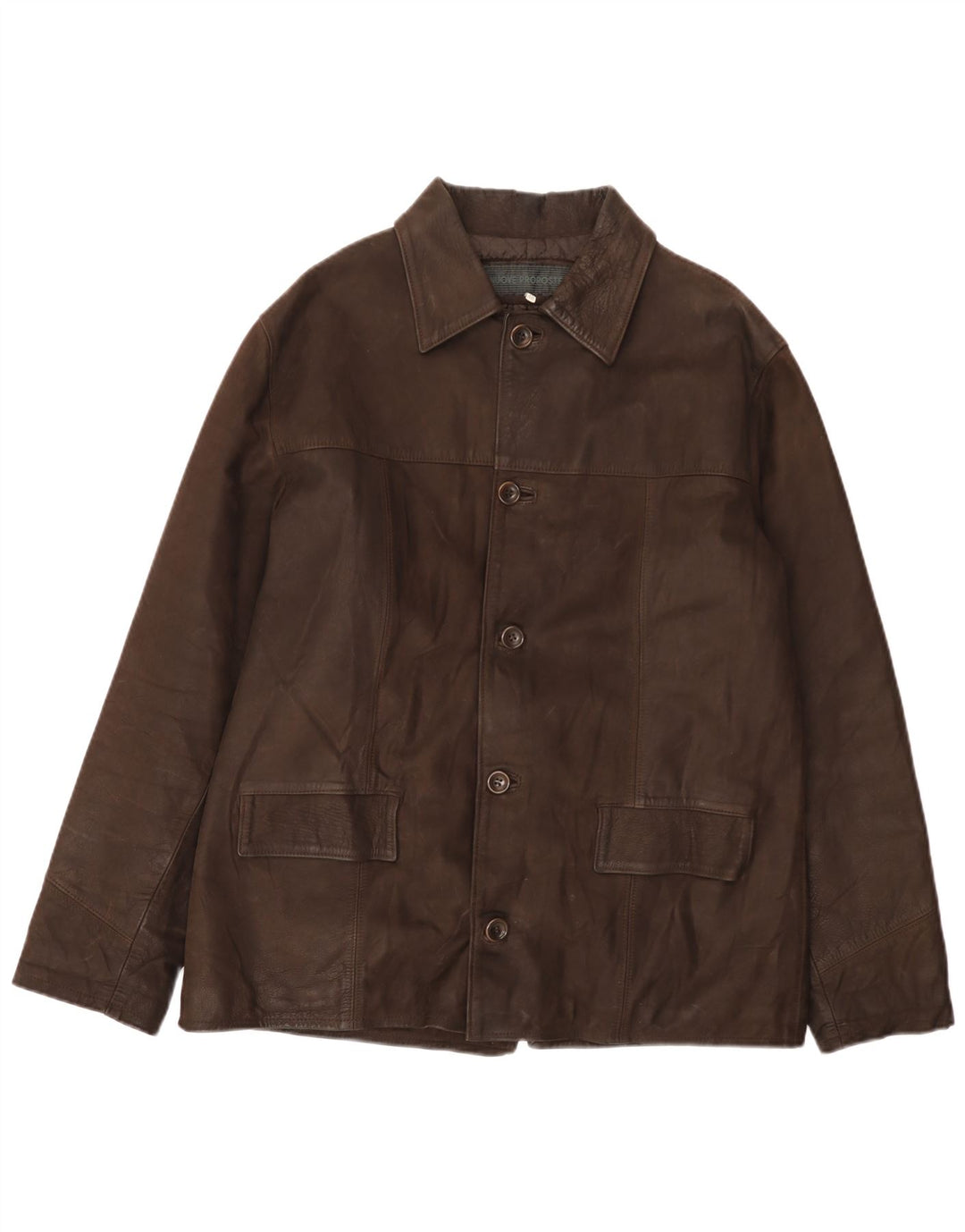 Jaqueta de couro masculina VINTAGE IT 48 couro marrom médio