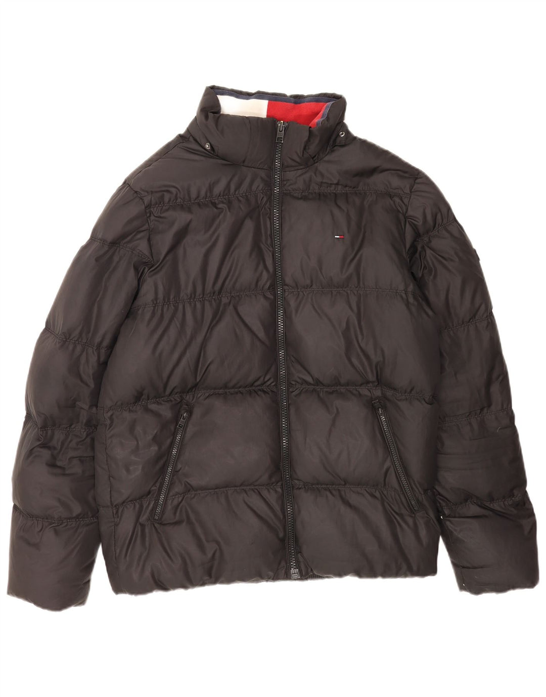 Jaqueta acolchoada masculina Tommy Hilfiger UK 42 XL poliéster preto