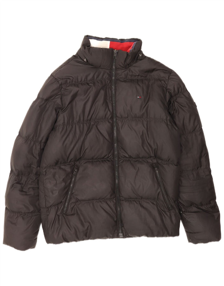 Jaqueta acolchoada masculina Tommy Hilfiger UK 42 XL poliéster preto