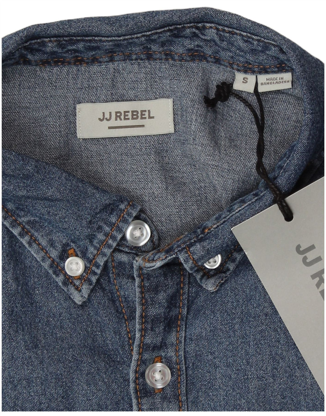 Camisa masculina JJ Rebel pequena algodão azul