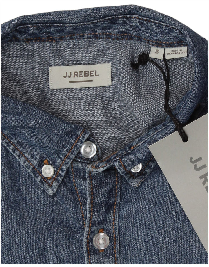 Camisa masculina JJ Rebel pequena algodão azul