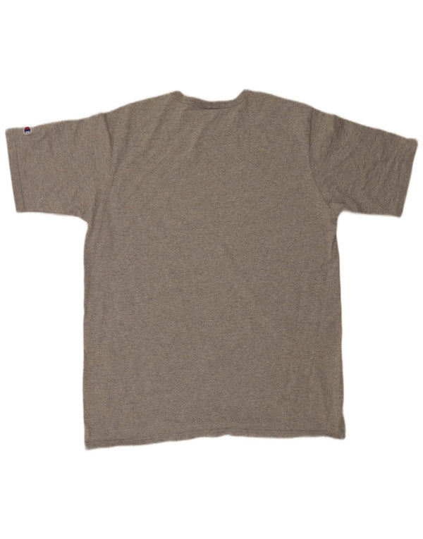 Camiseta masculina Champion XL algodão manchado cinza
