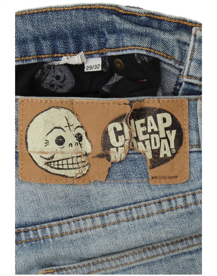 Jeans skinny feminino barato segunda-feira W29 L32 azul