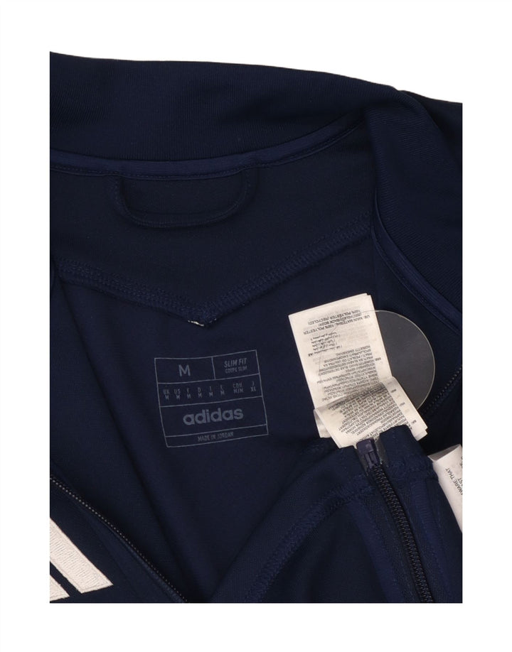 Adidas Mens Aeroready Slim Fit Treino Top Jaqueta Médio Azul Marinho