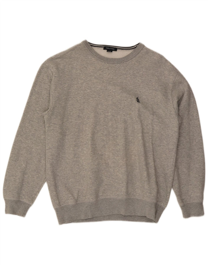 NAUTICA Moletom Masculino Jumper Grande Algodão Cinza