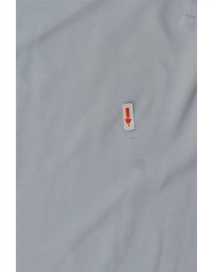 Camisa polo masculina Lacoste tamanho 4 algodão azul médio