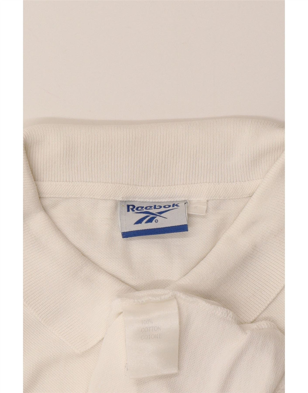Camisa polo masculina REEBOK de algodão branco médio