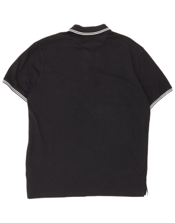 Camisa polo masculina Champion Easy Fit grande algodão preto