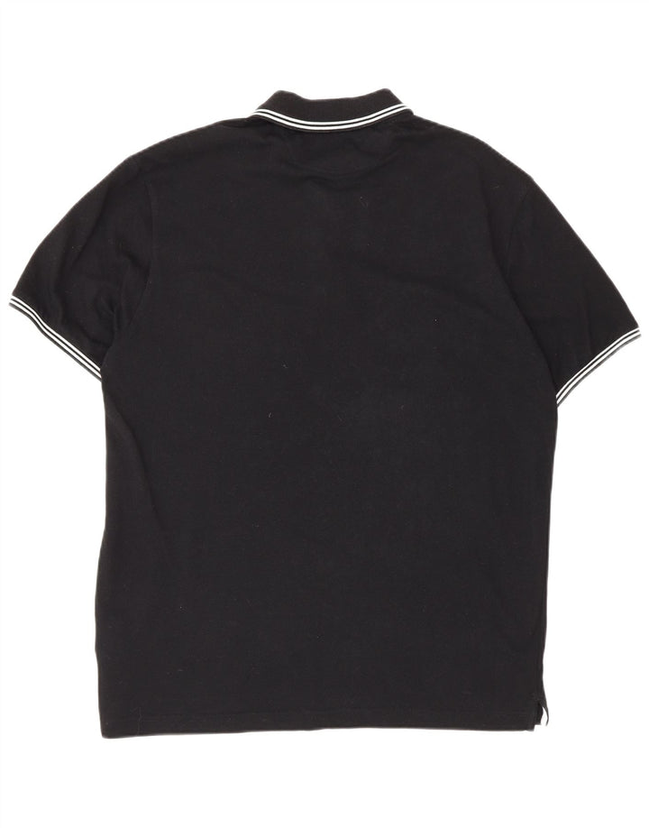 Camisa polo masculina Champion Easy Fit grande algodão preto